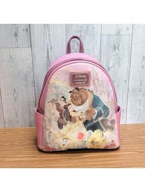 Loungefly Disney Princess Beauty and the Beast Mini Backpack Pink NWT